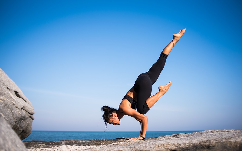 a woman exercising